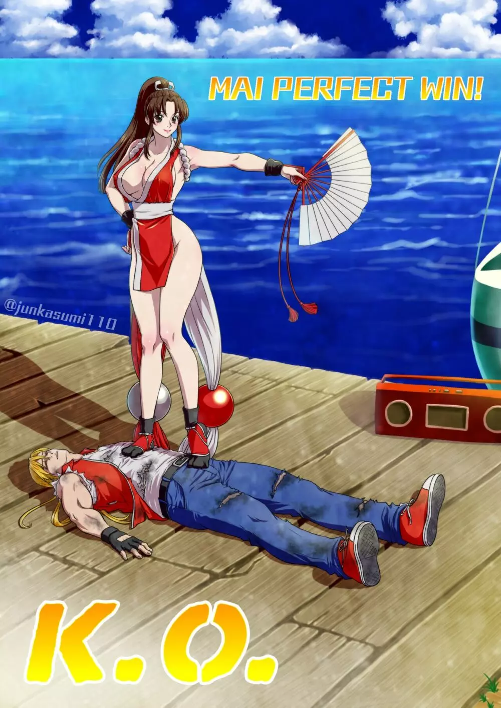 海辺の一戦